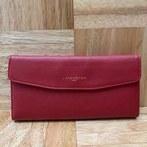 LANCASTER Paris Back to Back Red Wallet